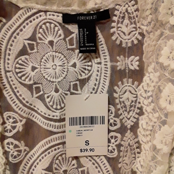 Lace mesh medallion kimono duster cover up - Picture 5 of 7